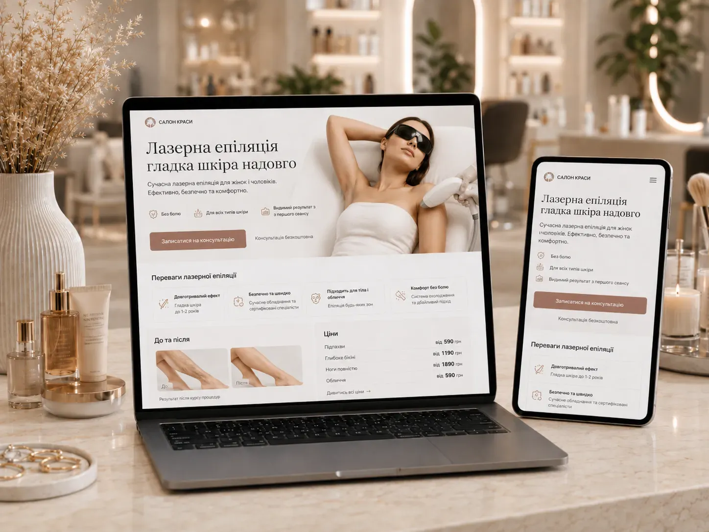 Landing page for a beauty salon: how to turn ad traffic into bookings